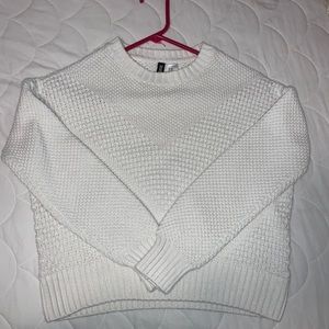 White knit sweater